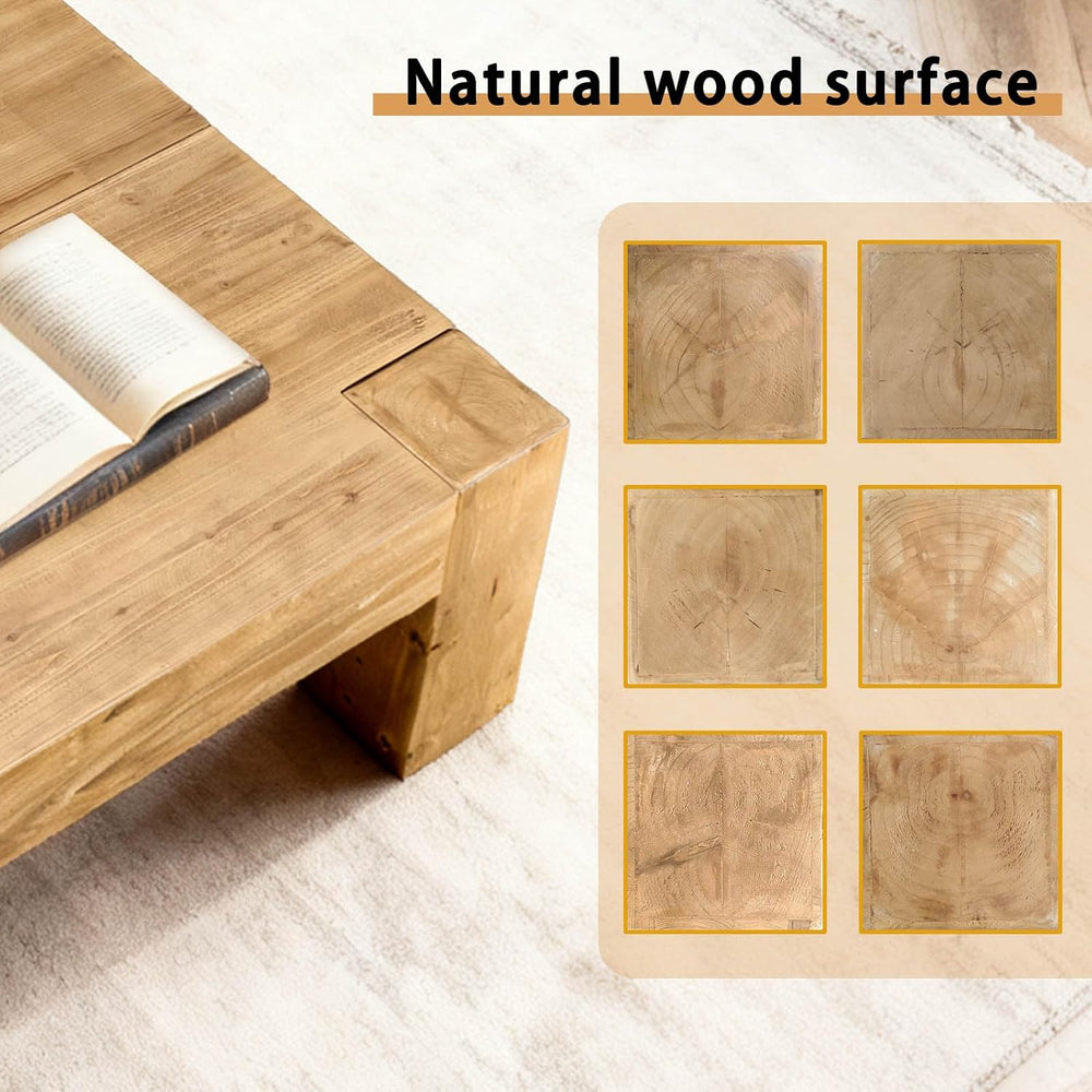Square Large Coffee Table for Living Room Mid Century Modern Center Table