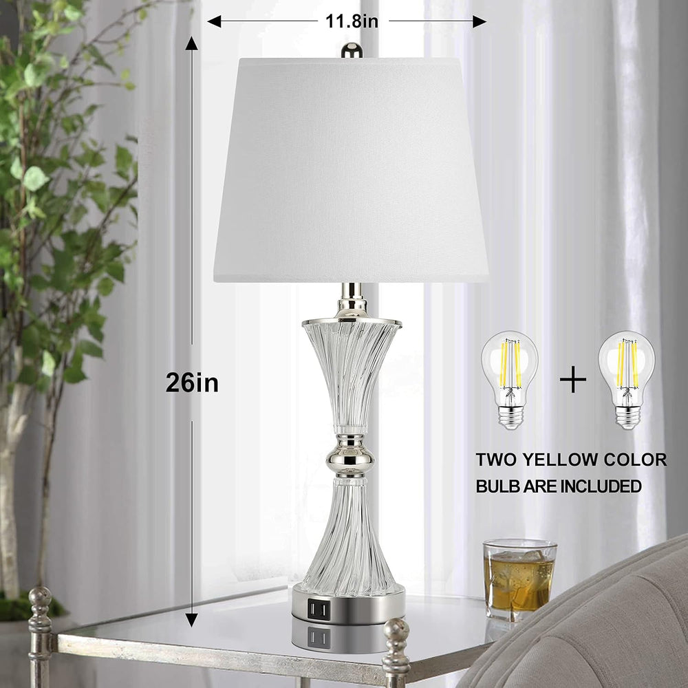 Hamucd Touch Control Table Lamp for Bedrooms 3 Way Dimmable White Drum Shade ...