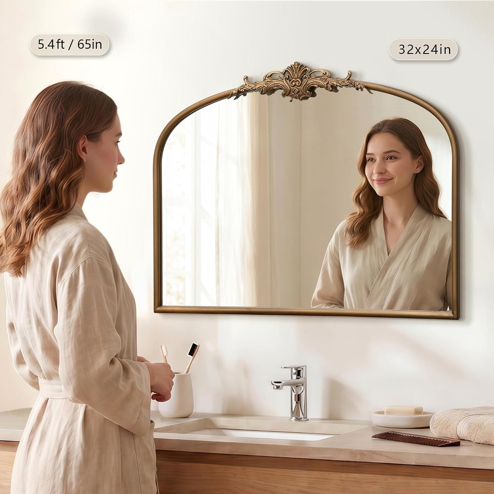 Besdomus Antique Gold Wall Mirror: 32"x24" French Brass Decorative ...