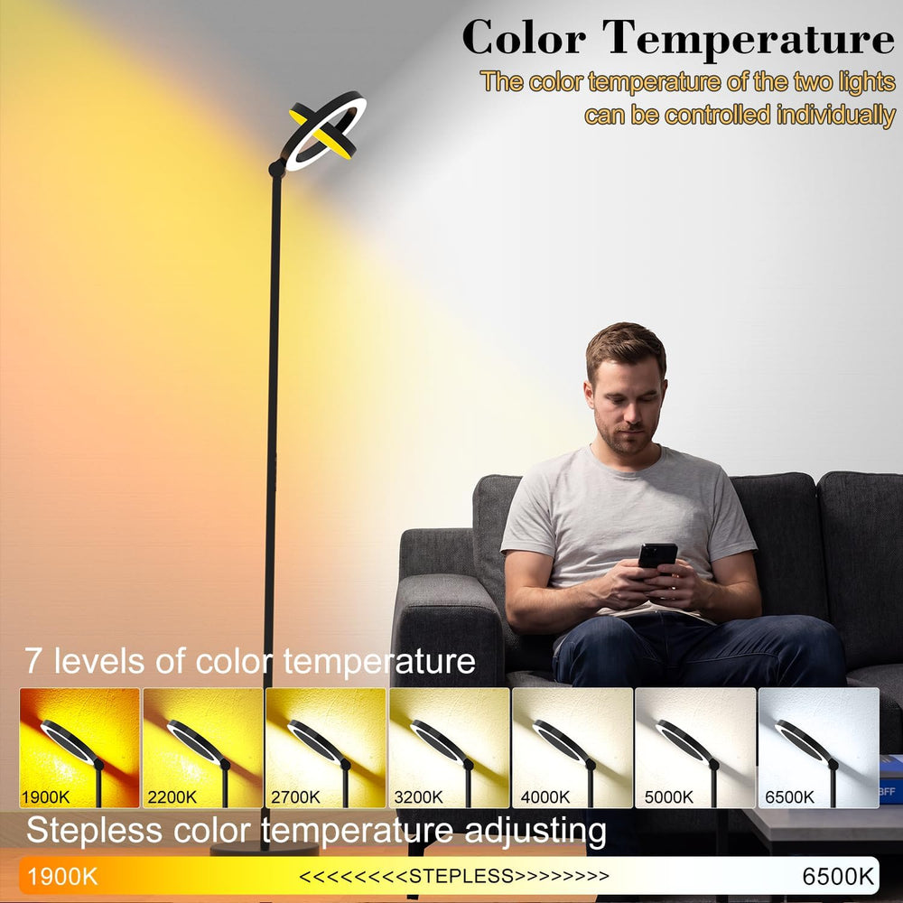 Omorepa 36W 2500lm Bright LED Floor Lamp for Living Room, 75.5 Inch Tall Stan...