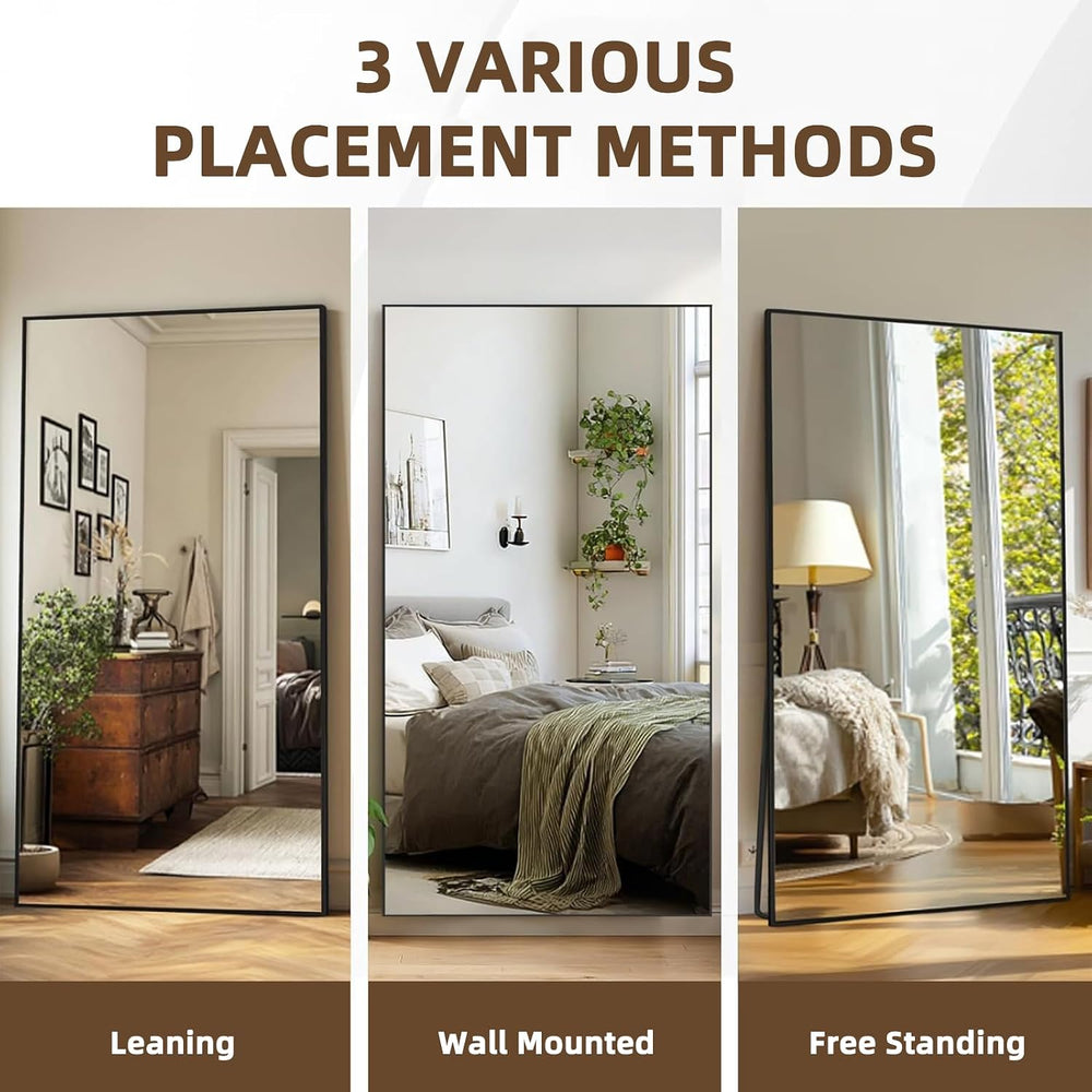 LFT HUIMEI2Y 71"x32" Full Length Mirror, Black Floor Mirror