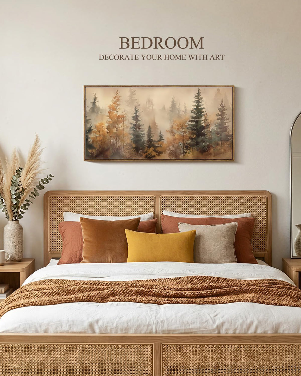 InSimSea Extra Large Framed Fall Wall Art, Forests Trees Landscape, 20x40in