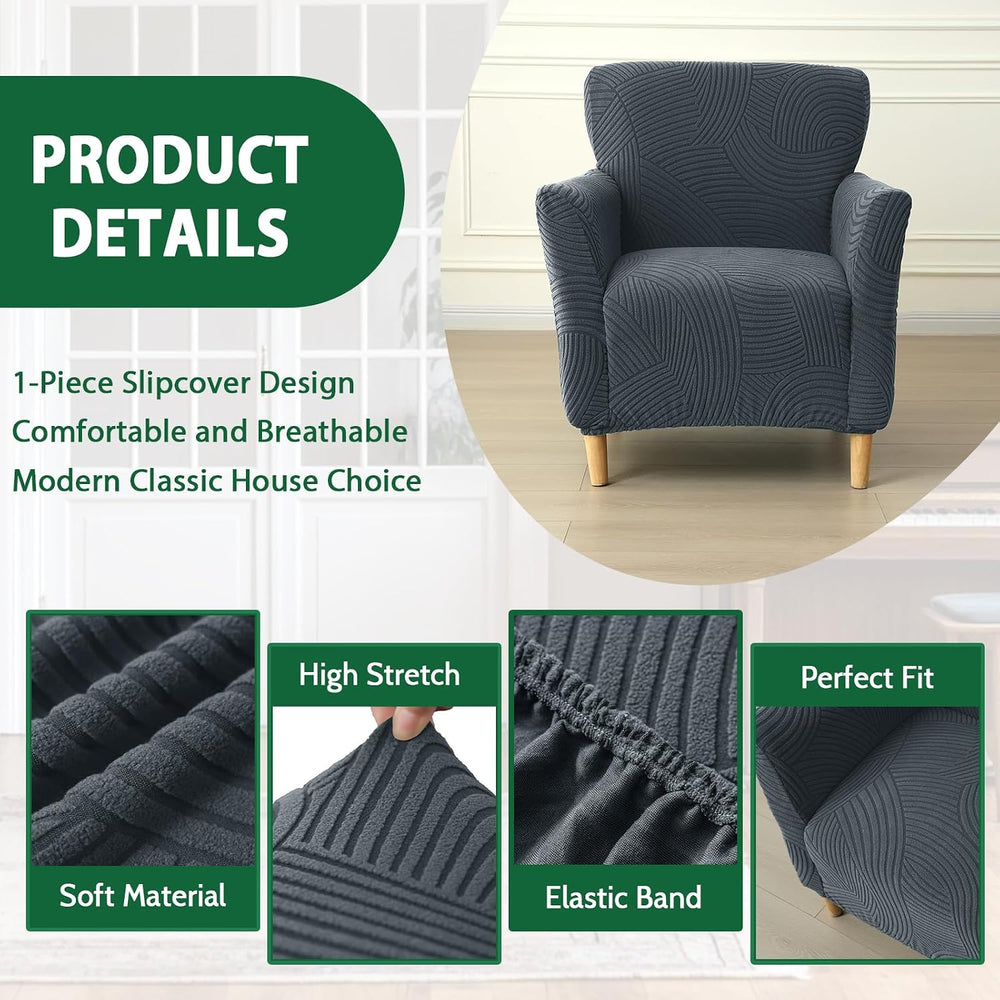 Stretch Chair Covers Armchair Slipcovers for Living Room,Dark Gray
