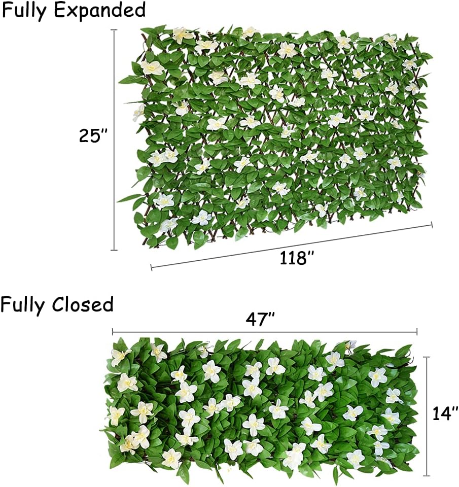 Expandable Faux Ivy Fence,Artificial Privacy Screen Decor for Outdoor Wall, B...