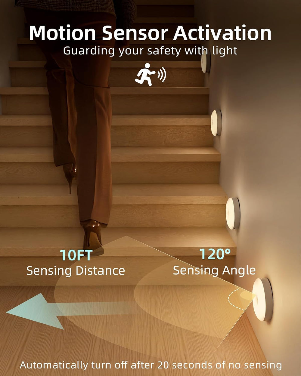 EZVALO RGB Under Cabinet LED Puck Lights with Remote, Motion Sensor Lights