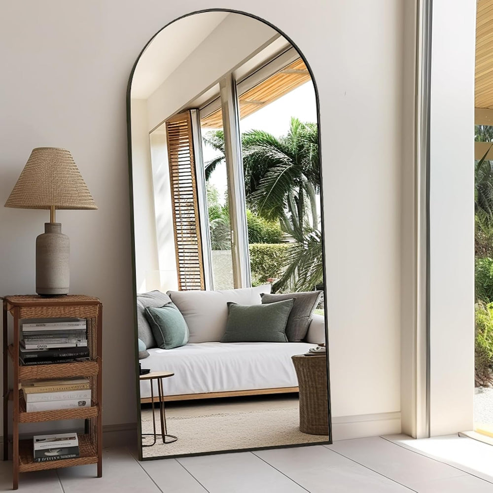 Rowjut Arched Full Length Mirror, 71"x30" Freestanding Floor Mirror...