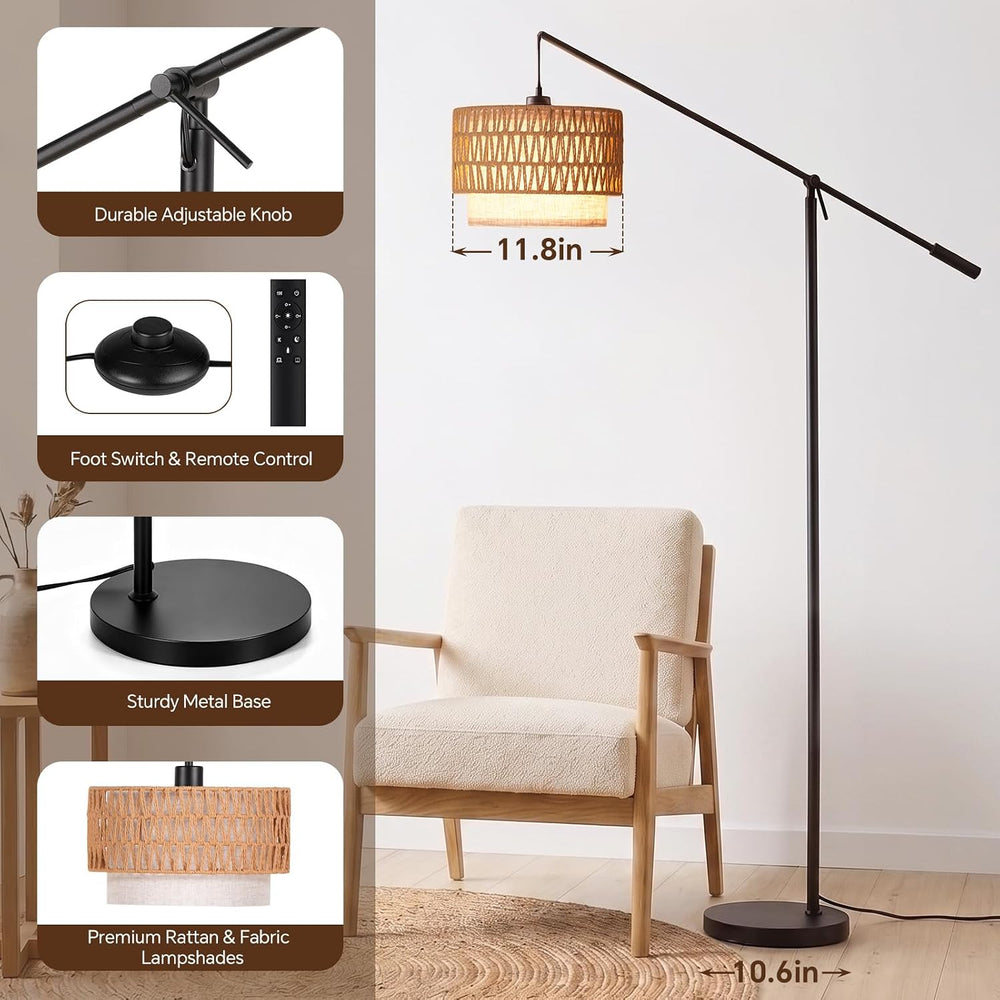 SUNMORY Floor Lamps for Living Room, Boho Standing Lamp with Remote Control