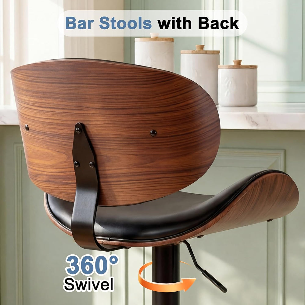 DUMOS Swivel Bar Stools Set of 2, Adjustable Counter Height Bar Chairs