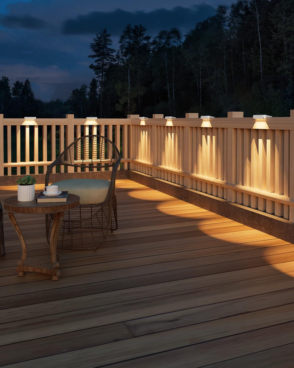 VOLISUN Solar Deck Lights Outdoor 12Pack, Warm White Solar Stair Lights