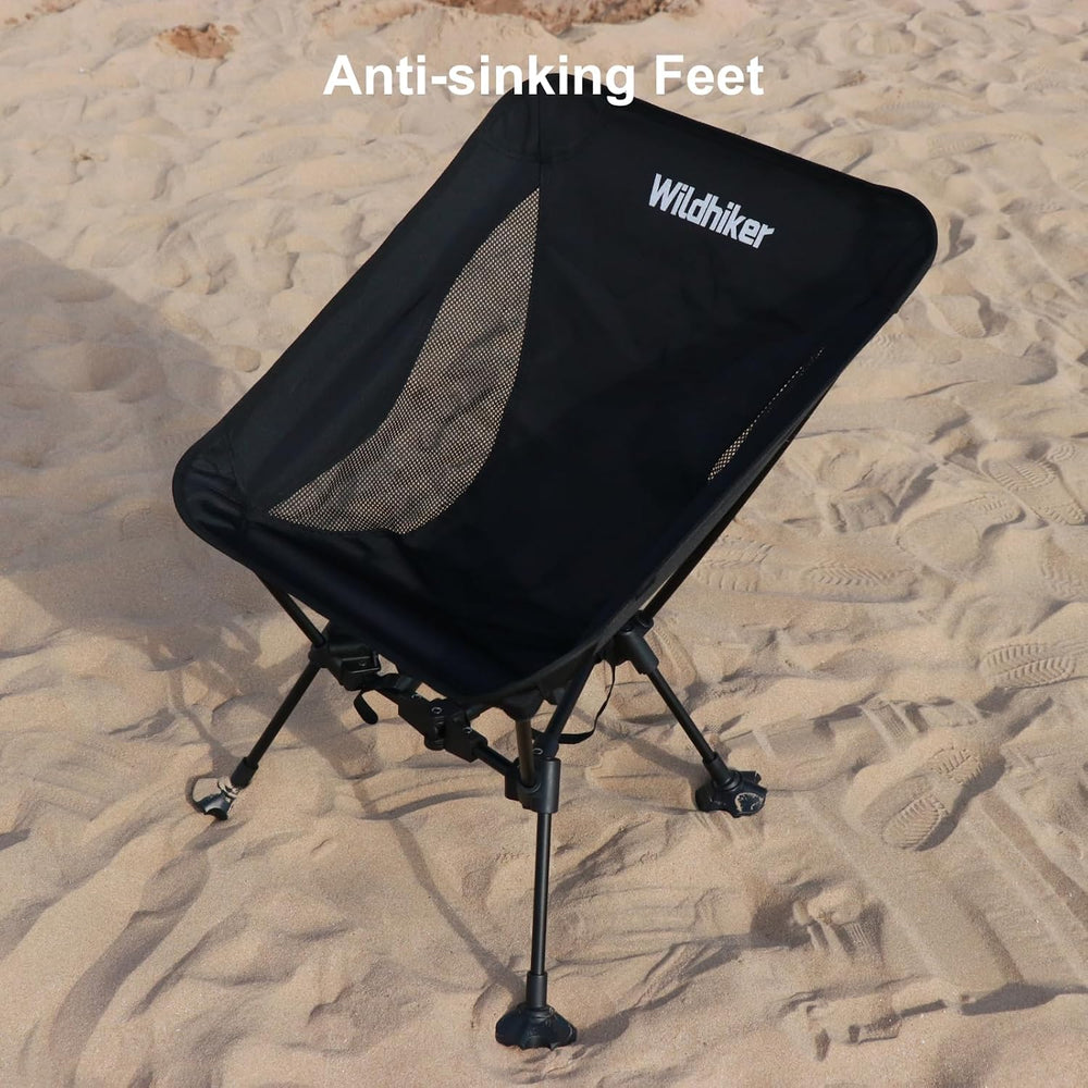 Wildhiker SteadyMode Compact Folding Camping Chair, Go-Anywhere – Black