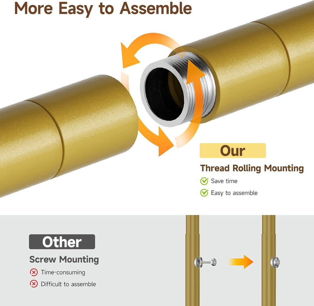 ONBRILL F5 Heavy Duty Clothes Rack Freestanding Modular Closet System Gold