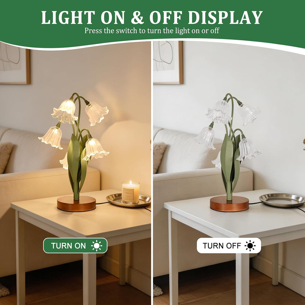 Flower Table Lamp for Bedroom, LED Cute Reading Light