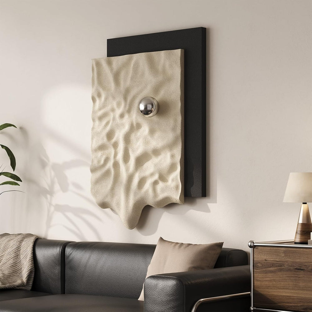 Large 3D Textured Abstract Wall Art for Living Room, Vertical Modern 28x39