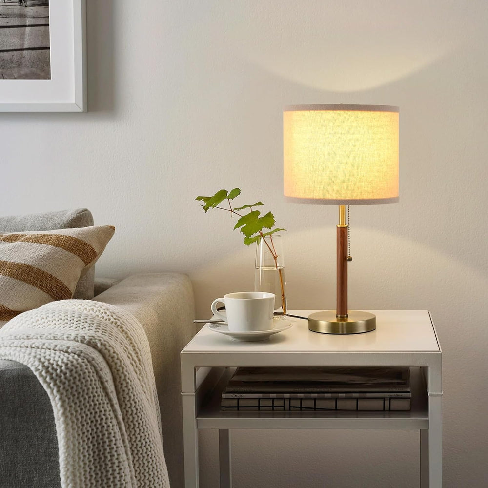 Table Lamp Set of 2 Modern Bedside Buffet Table Lamp with Pull Chain