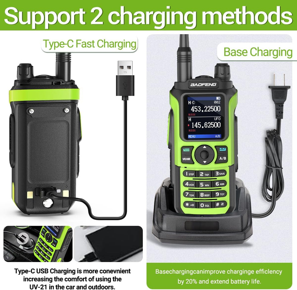 Baofeng Radio Ham Radio UV-5R Upgrade UV-21R Ham Radio Handheld Rechargeable ...