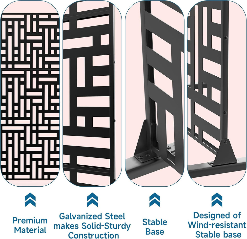 MTART Metal Privacy Screen 72" H x 47.2" Decorative Outdoor Privacy...