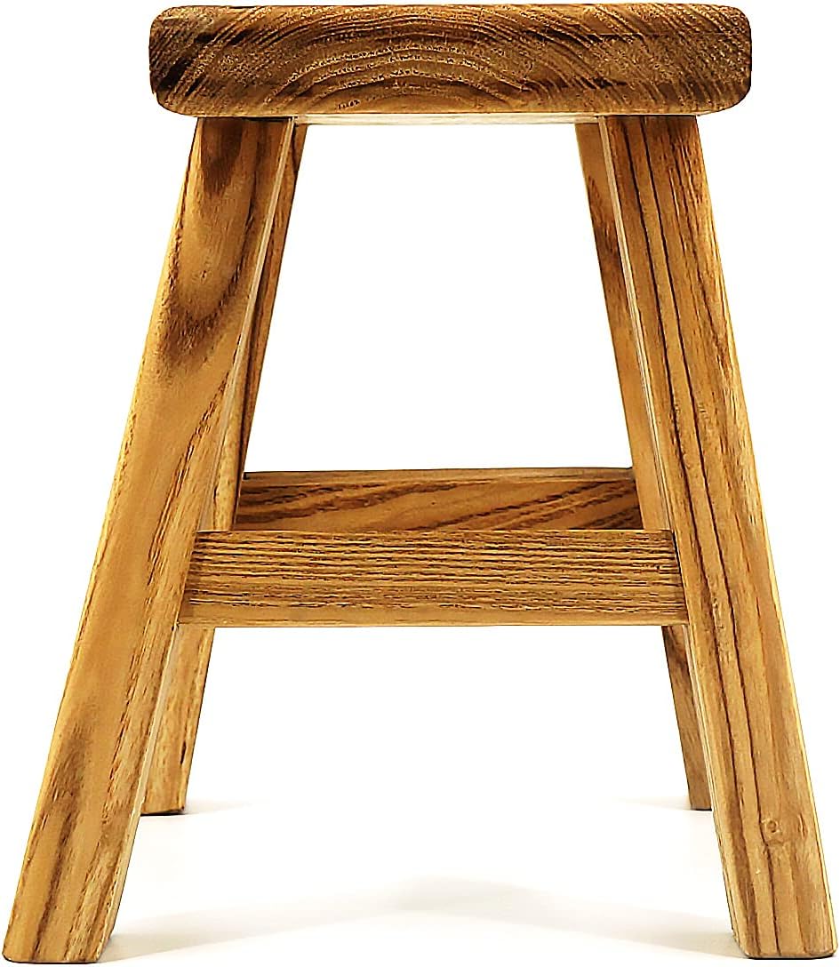 Handmade Solid Wood Stool Milking10 Height Wooden Step Stool Simple Wooden Vi...