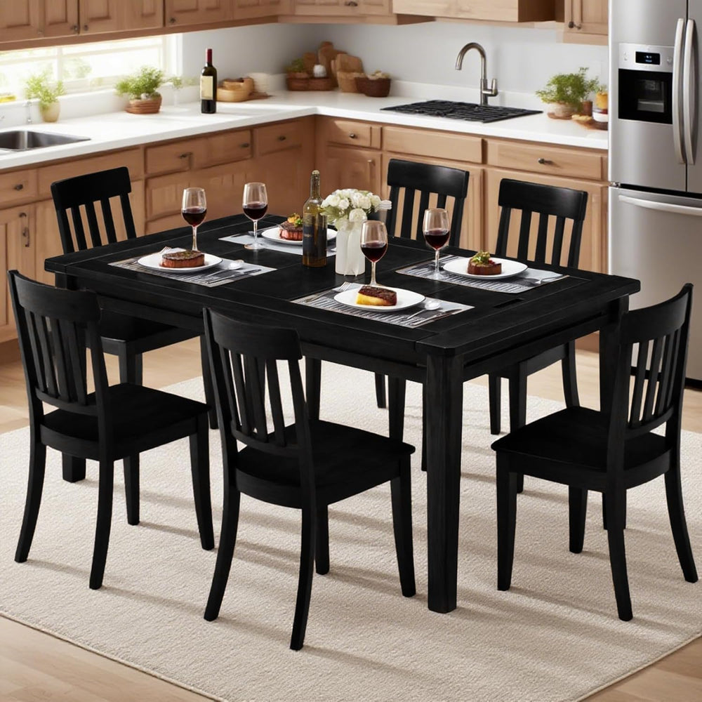 63"x39" Board Game Table with Removable Top Solid Wood Dining/Gamin...