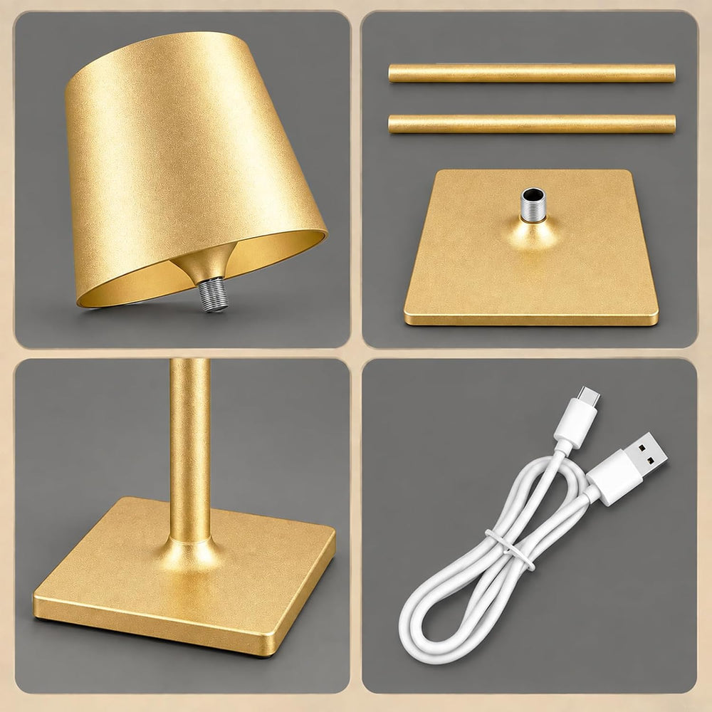 Fizrice Gold Rechargeable Table Lamp 4 Pack Portable Cordless Light