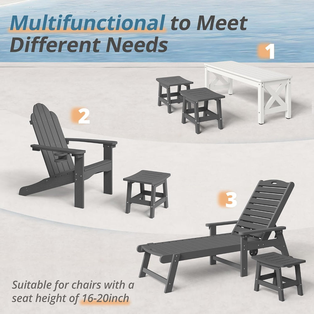 LUE BONA Outdoor Adirondack Ottomans, Footrest Footstool Set of 2, Outdoor Fo...
