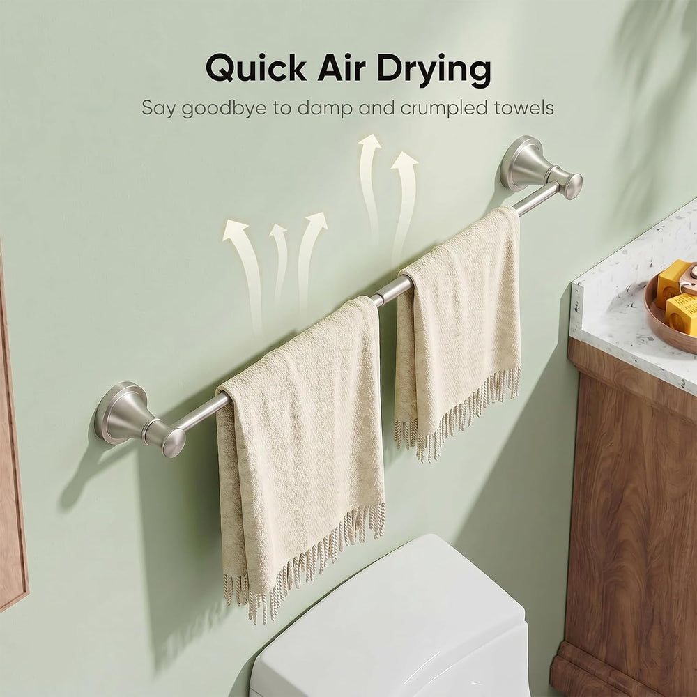 BESy Towel Racks for Bathroom Wall Mounted Bath Towel Bar Brushed Nickel