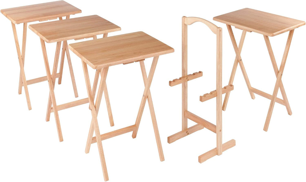 Winsome Wood Alex Snack Table Natural Set 5 Pc, 25.98 inches