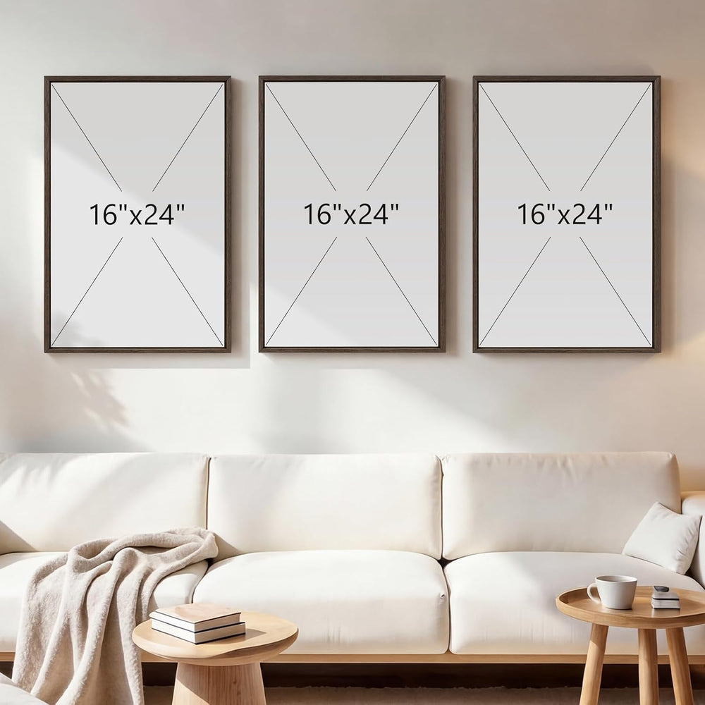 3D Large Solid Wood Wall Art Set of 3, Boho Botanical Wall Decor, 24x48 IN