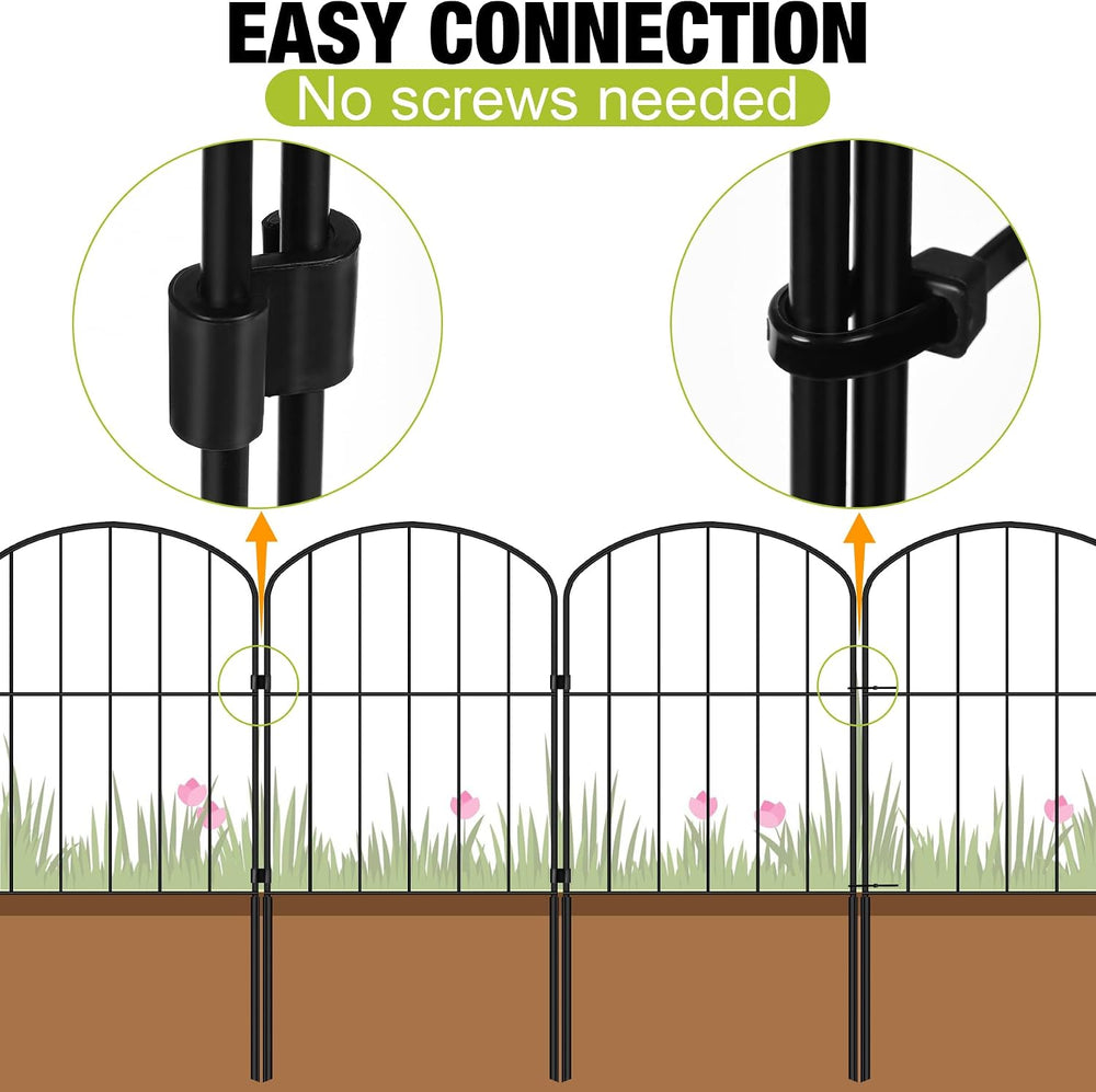Decorative Garden Fence 24in (H) x 27.2ft (L), 26 Panels No Dig Garden Fencin...