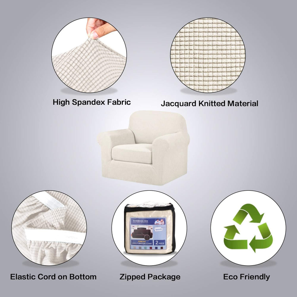 H.VERSAILTEX 2-Pieces Armchair Cover Chair Slipcovers with Arms Furniture Pro...