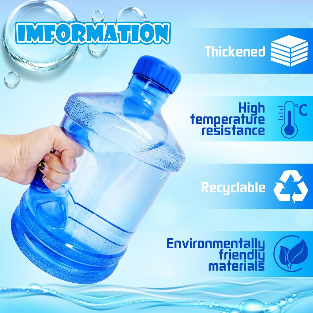 Alaeseje Round Plastic Water Jug,1 Gallon Water Bottle,2 Pieces