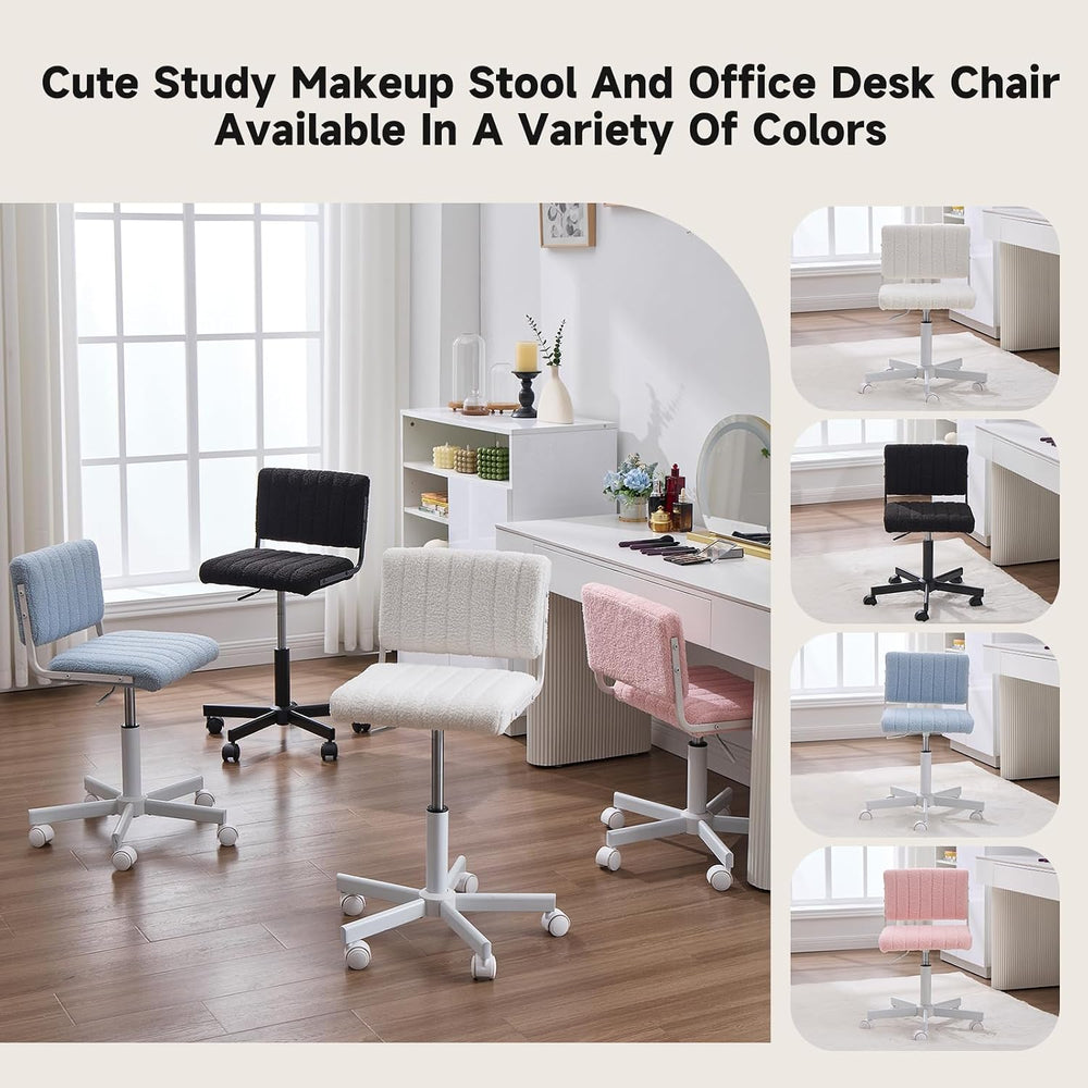 Office Chair Vanity Chair with Wheels | Comfy Desk Chair with Back
