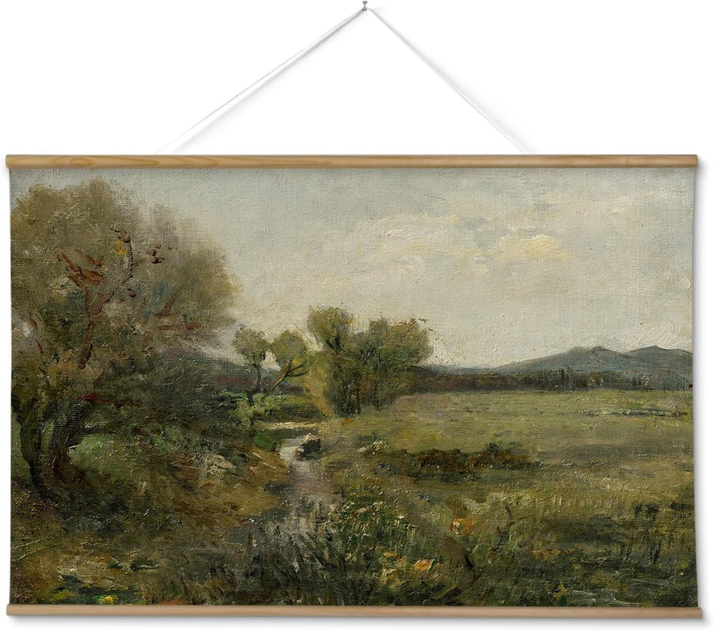ARPEOTCY Extra Large Framed Wall Art, Creek Forest Landscape Print, 36x54In