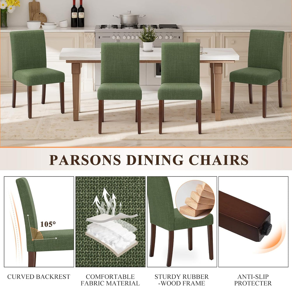 MALOL Upholstered Dining Chairs Set of 4, Modern Fabric Dining Room Chair, Wo...