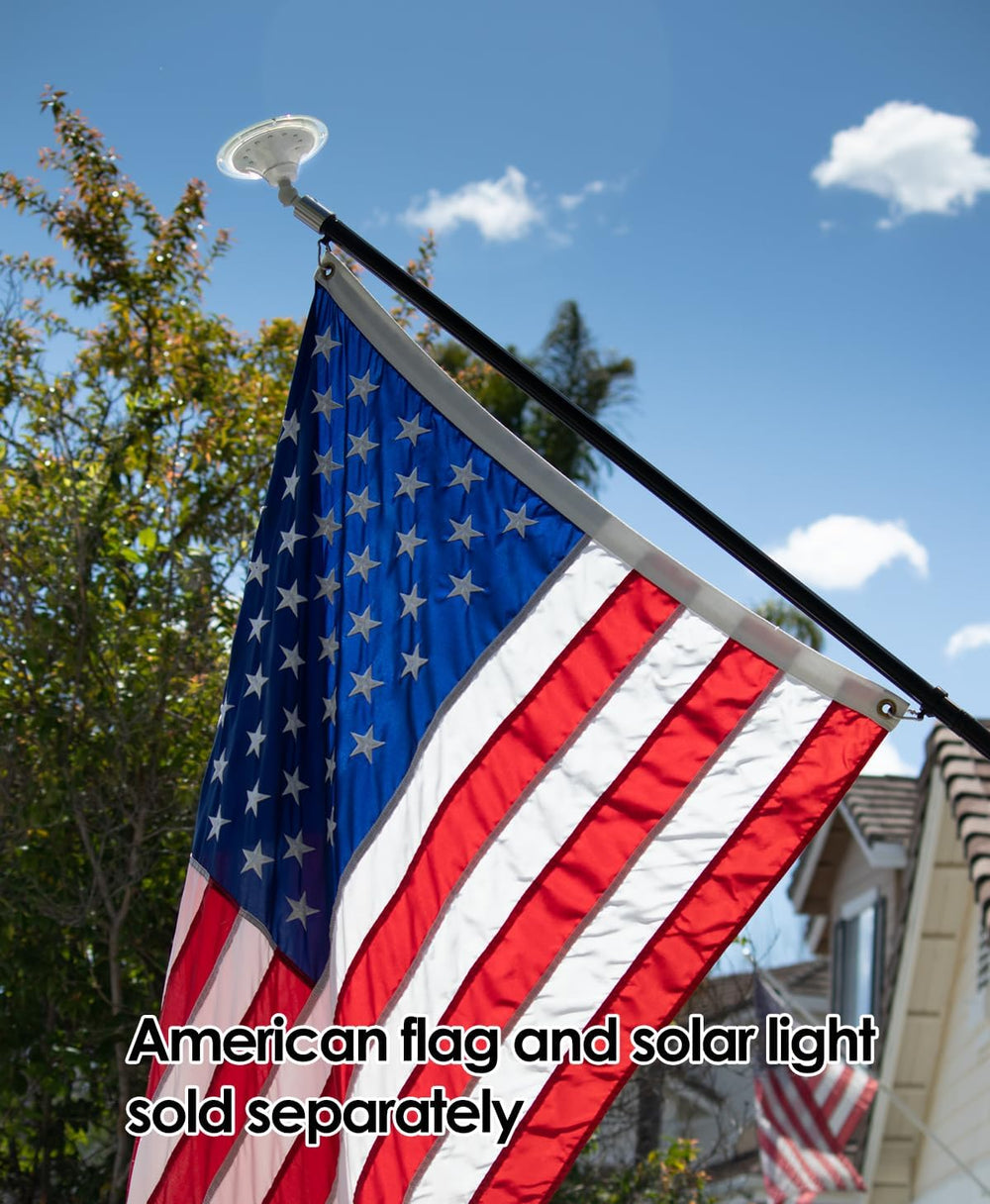 6 Ft Aluminum Flag Pole for Outside House – Silver -Tangle Free, Heavy Duty