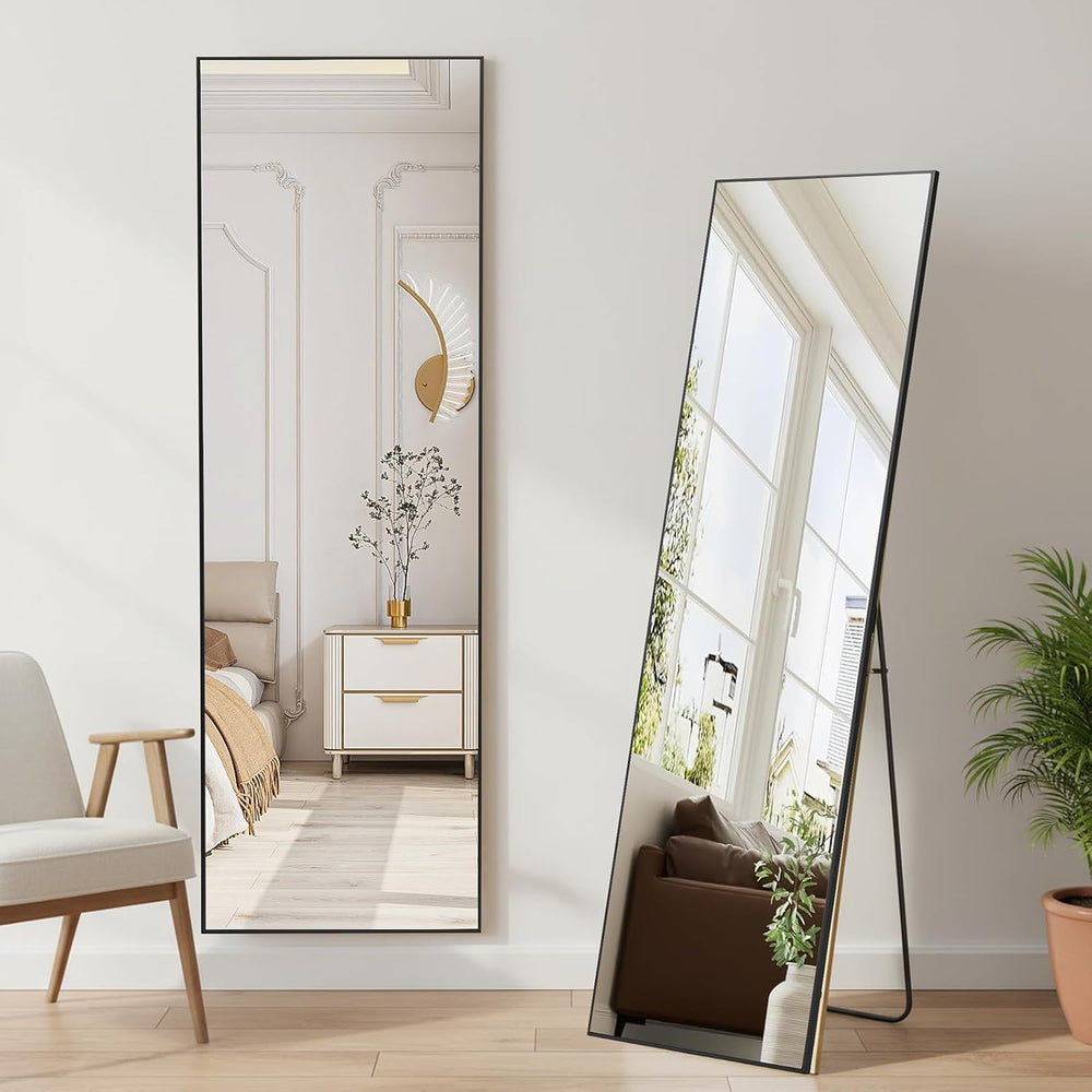 NEWBULIG Full Length Mirror, 59"x16" Full Body Standing Mirror, Black