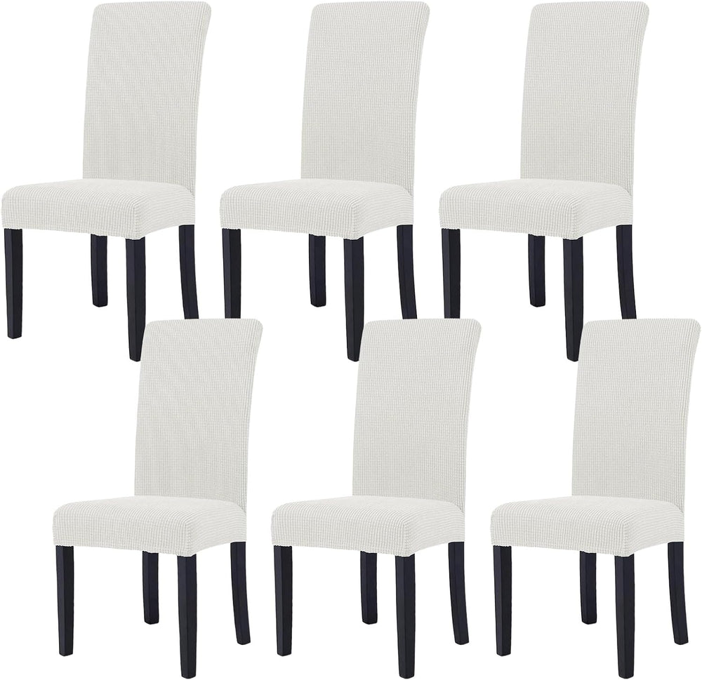 Chair Covers for Dining Room Set of 6, Stretch,White