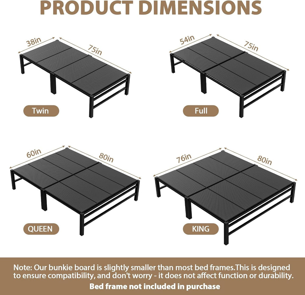 Heavy Duty Bunkie Board Twin Size 38" x75'',10MM Bed Support Board
