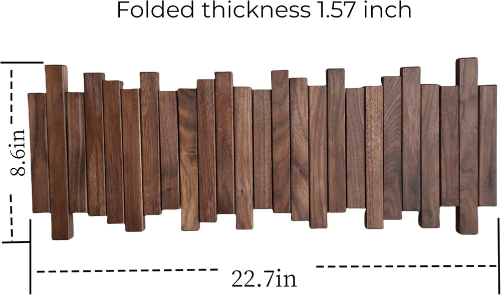 Natural Wood Piano Coat Rack, Black Walnut, Wall Mounted