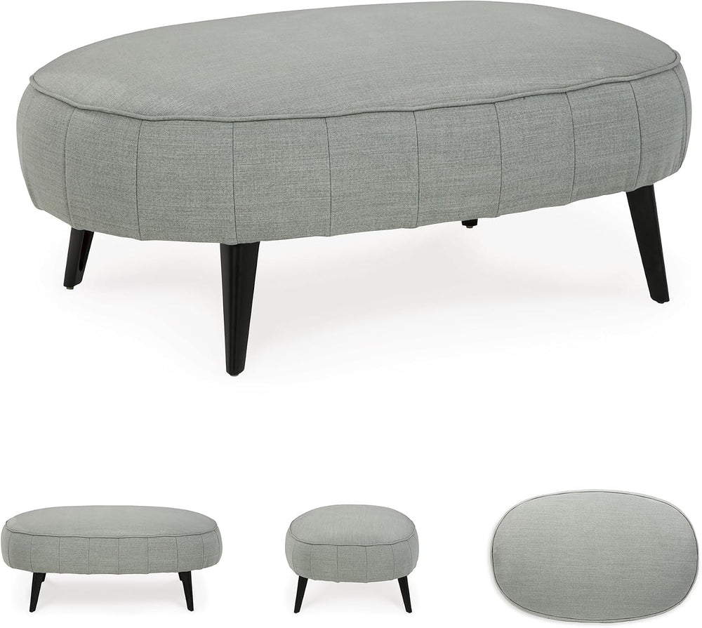 Signature Design by Ashley Hollyann Mid-Century Modern Oversized Ottoman, Gray