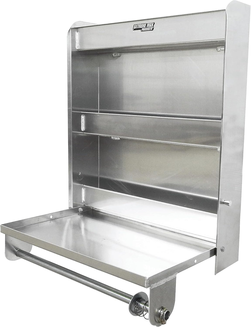 Extreme Max 5001.6049 Aluminum Work Station Storage Cabinet w/ Flip-Out Work ...