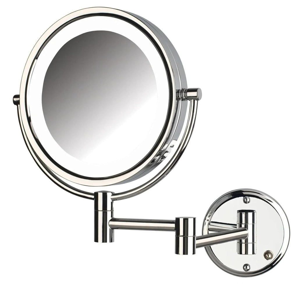 JERDON Hardwired Wall-Mount Makeup Mirror - 8X/1X - Chrome - HL88CLD