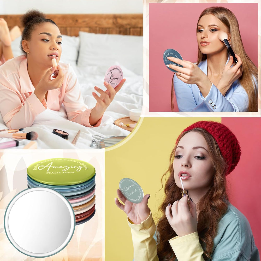 72 Pcs Mini Compact Mirrors Bulk Small Christian Gifts for Women, Morandi