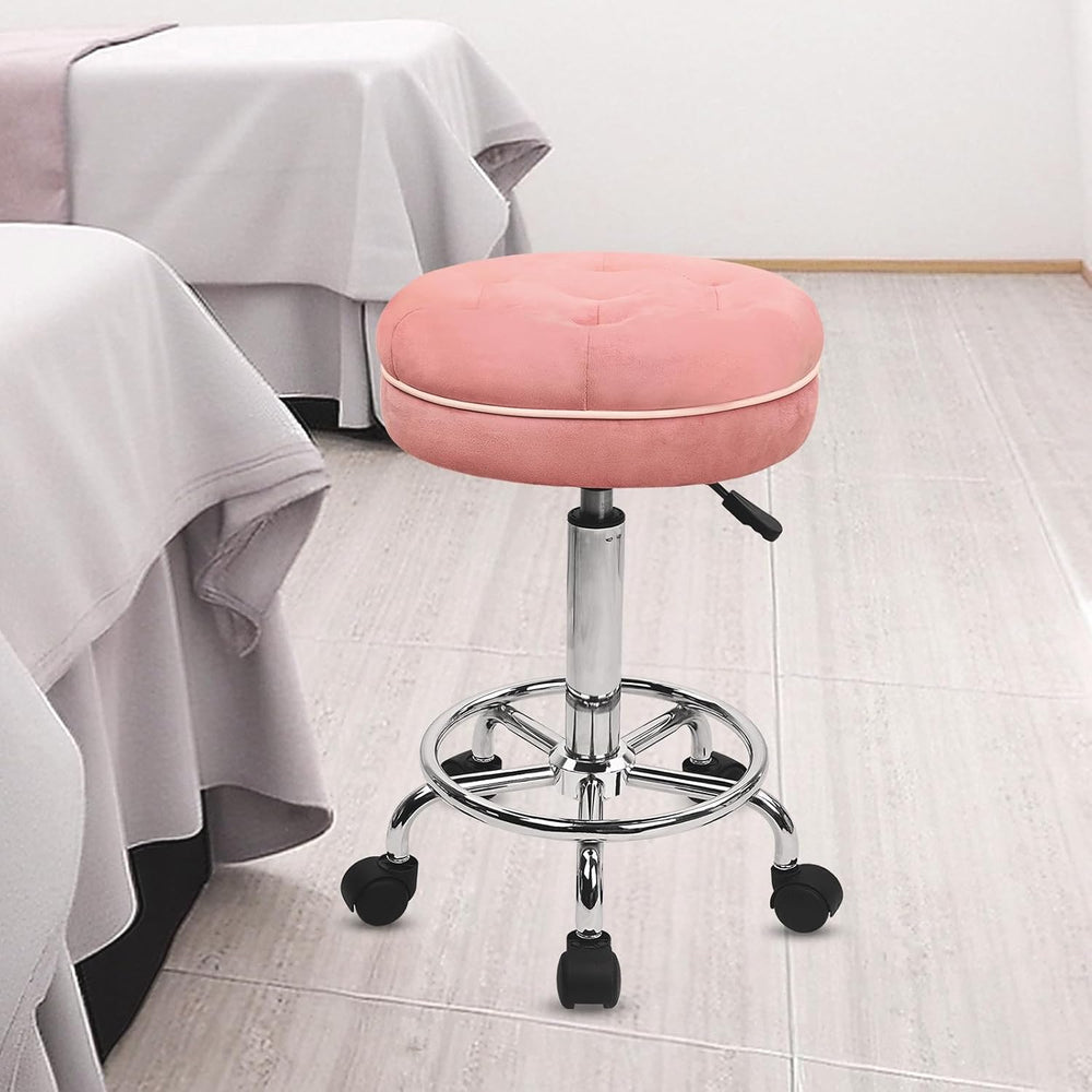 KLASIKA Velet Drafting Stool Chair Padded Seat 360° Swivel Rolling Stools Adj...