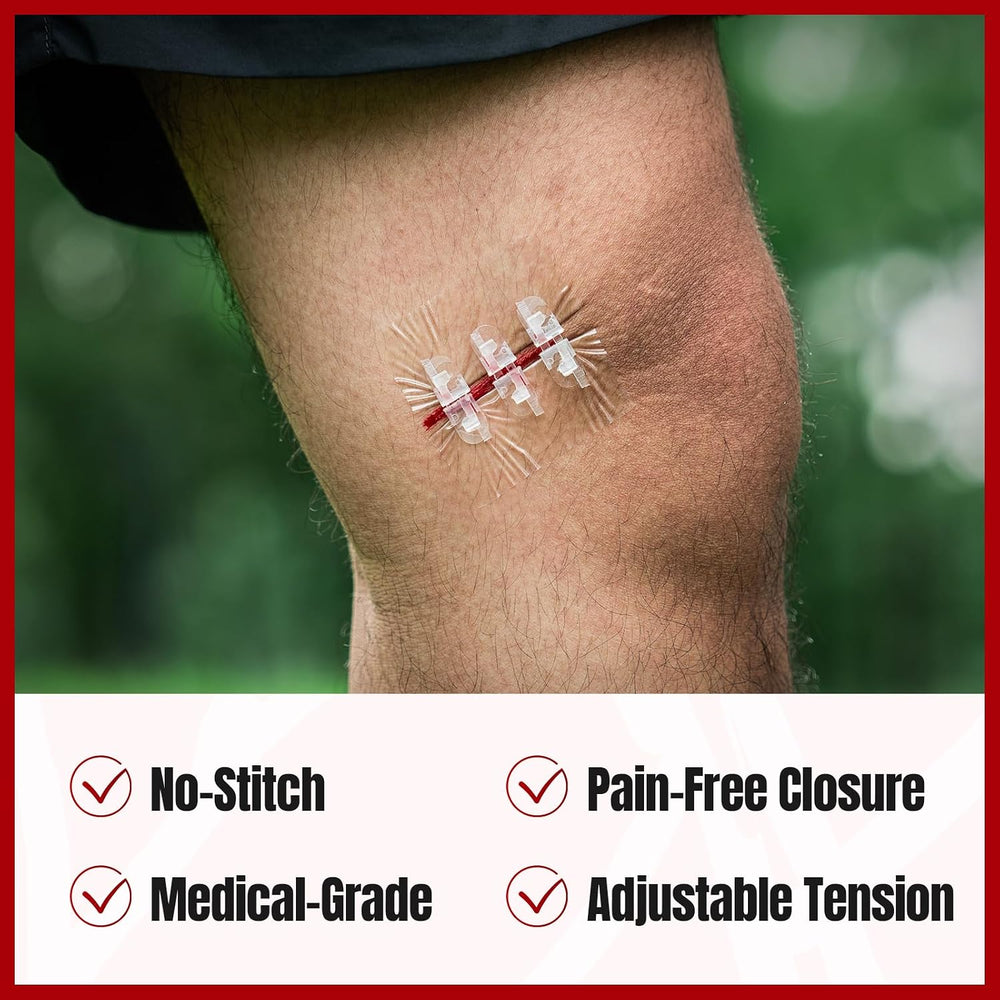 RHINO RESCUE Wound Closure Kit with 3 Types Butterfly Bandages