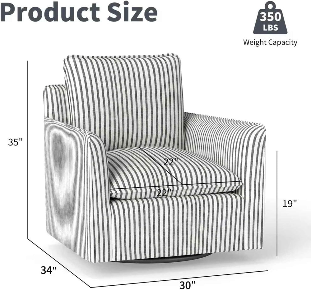 INZOY Swivel Accent Square Chair with Thick Padded Backrest Cushion, Swivel R...