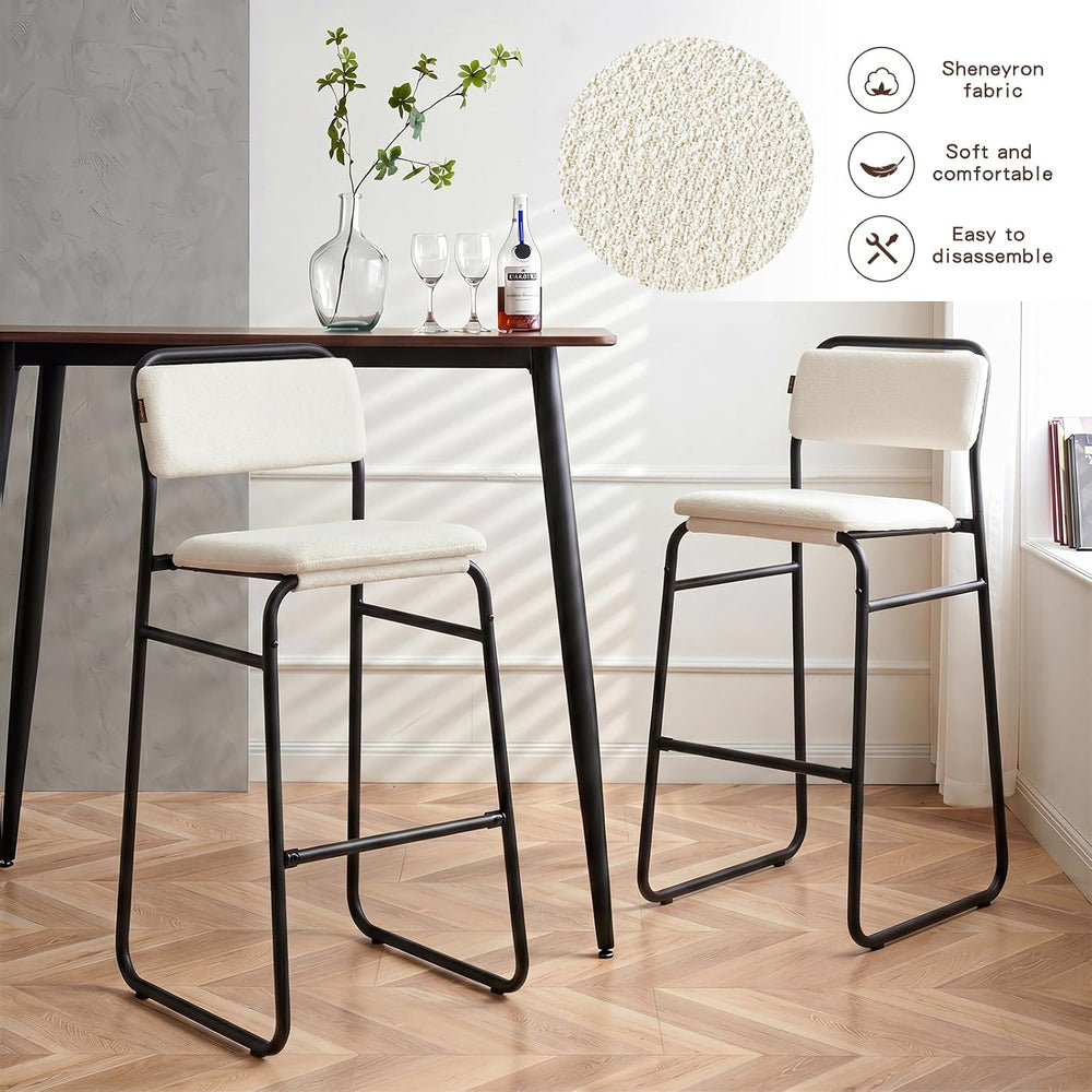 Furniliving Bar Stools Set of 2, 26" H Counter Height Bar Stools with Fu...
