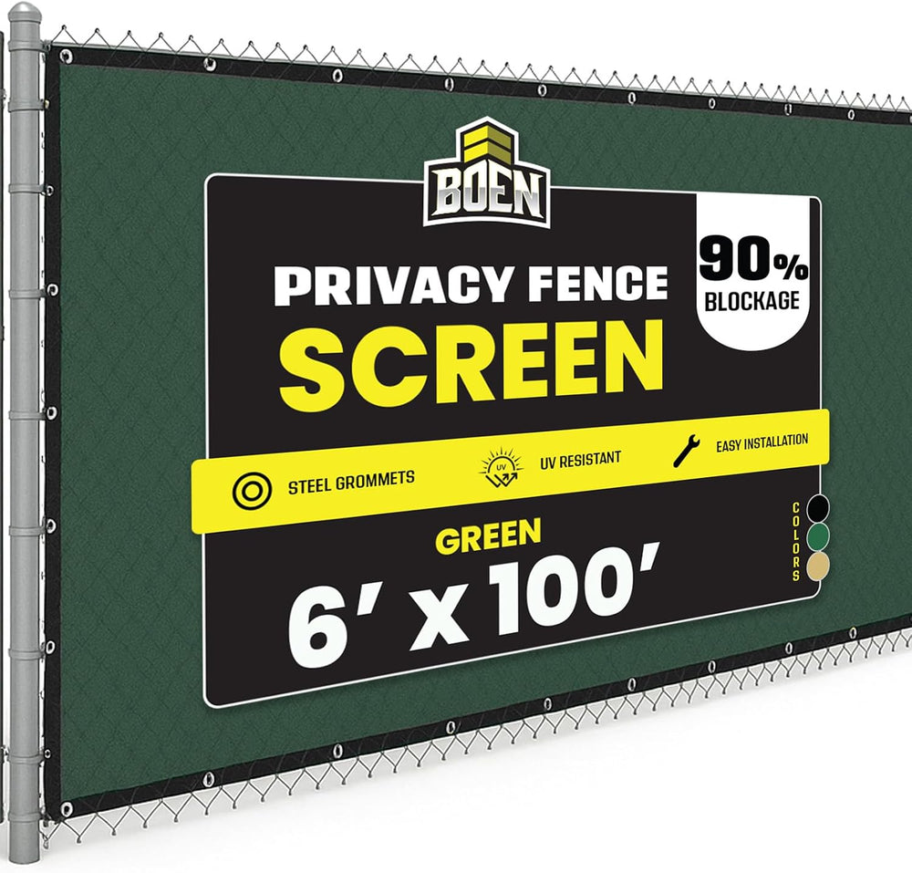Chain Link Fence Privacy Screen 6'x100' Green, Windscreen Mesh Outdoor