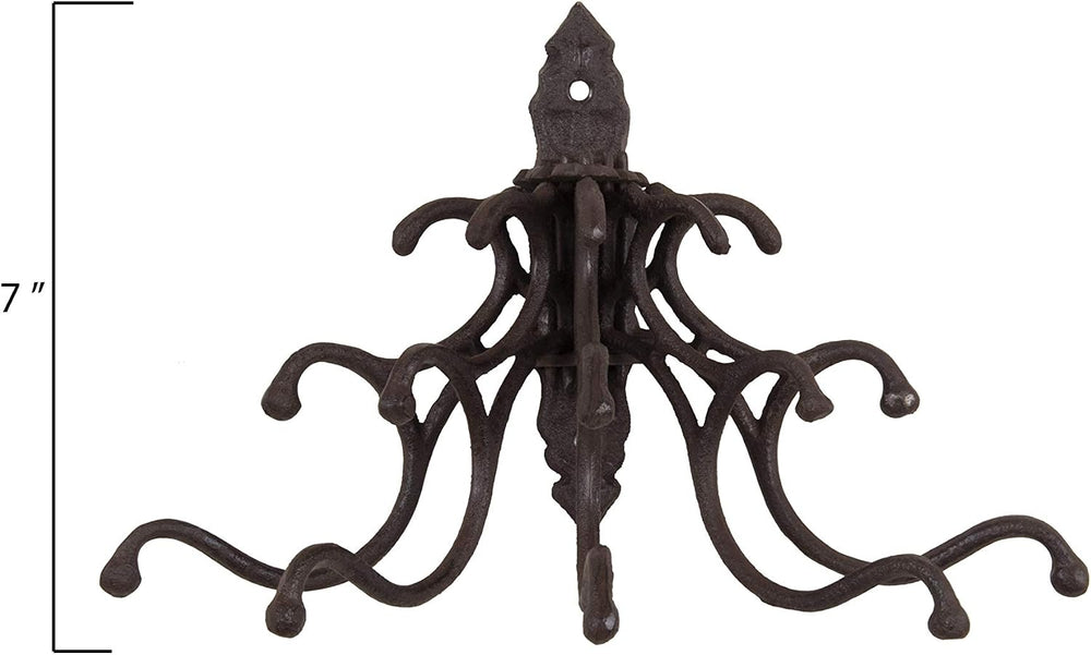 Creative Co-Op Antique Cast Iron Wall Hooks in Rust Finish