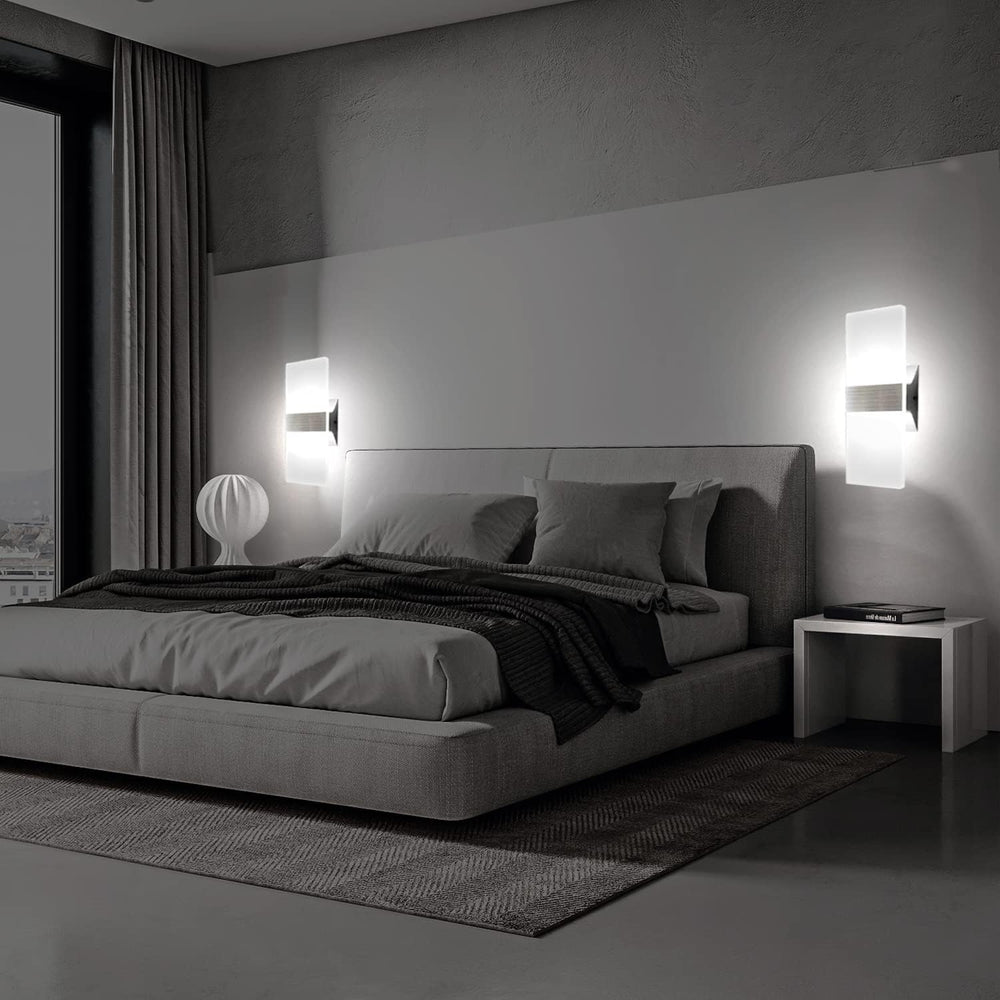KICAAO Modern Wall Sconces Set of Two,Led Wall Light 10w, Cool White 6000K