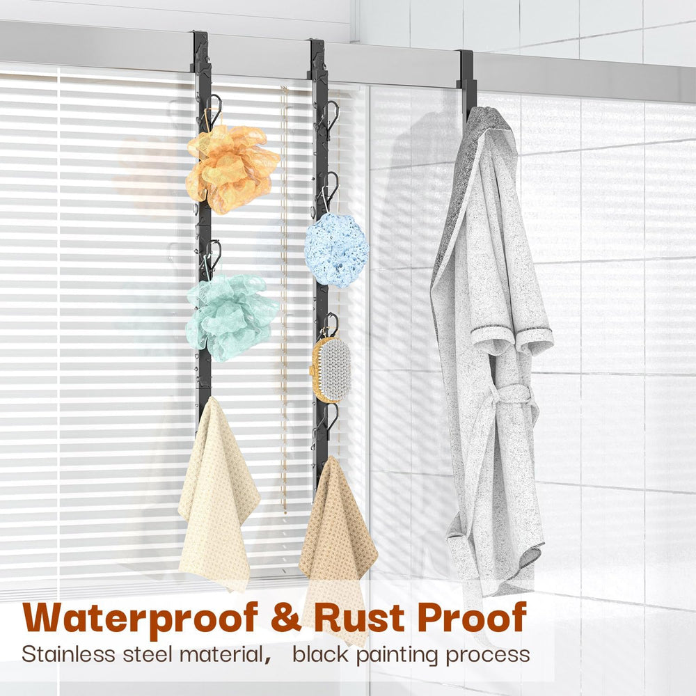 Over The Door Hooks 2 Pack,12 Heavy Duty Towel Rack All Metal Coat Hanger for...